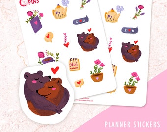 Stickers Valentine's Day - One Sheet of Planner Stickers - Little Things