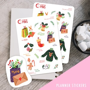 Stickers Plan your Christmas - One Sheet of Planner Stickers - Christmas Stickers, Bullet Journals, Agendas and Planners Lovers