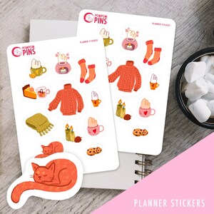 Adesivi lettura kit accogliente - Un foglio di adesivi planner - adesivi accoglienti, diari di proiettile, agende e amanti dei pianificatori
