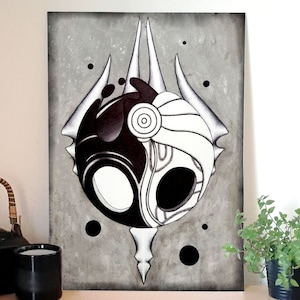 Hollow Knight inspired fan art A3 black and white art print