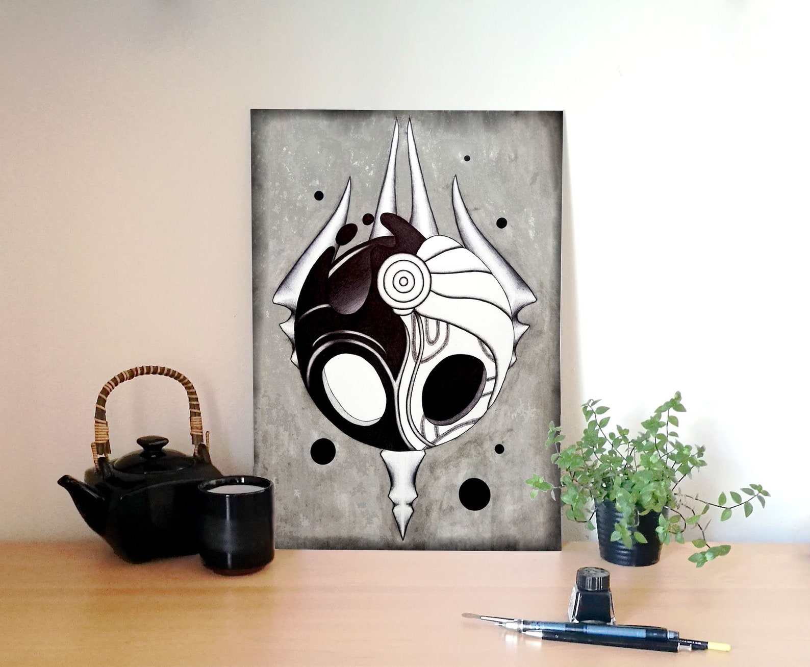 Hollow Knight Inspired Fan Art A3 Black and White Art Print - Etsy