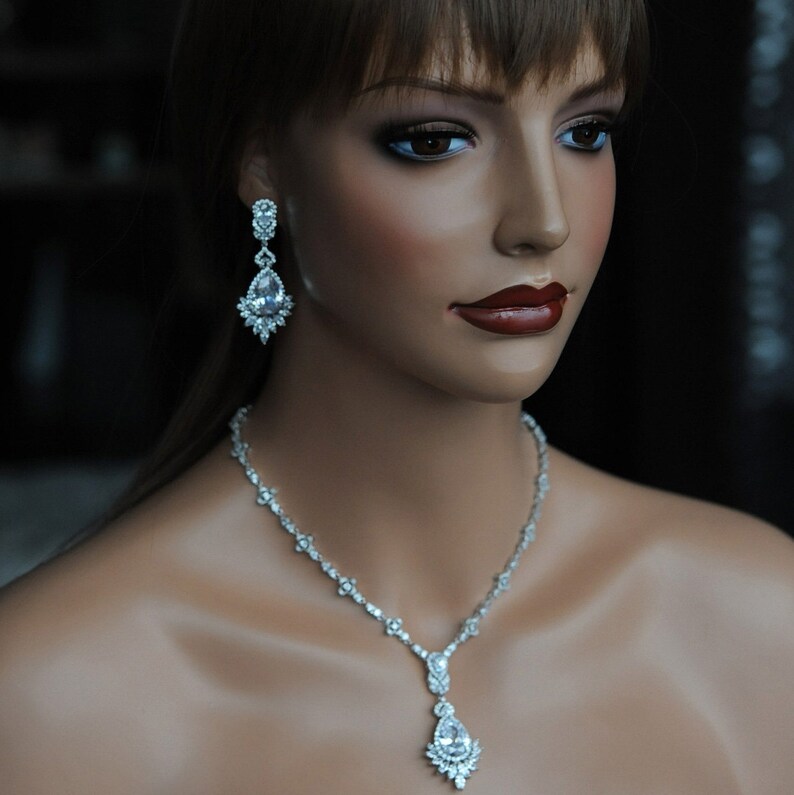 Bridal Jewellery Set Wedding Silver Set for Brides Bridal Etsy