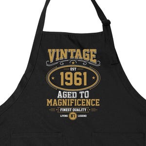 65歳の誕生日プレゼント グリル用エプロン 男性へのギフト 65歳の誕生日プレゼントのアイデア BBQエプロン キッチンプレゼント シェフ服 バーベキューエプロン ヴィンテージ 1961年