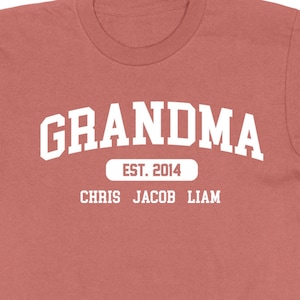 Grandma Shirt With Kids Names Personalized T Shirt Great Grandmother Gift For Mother&#39;s Day Present For Nana Custom TShirt Mimi Granny Tee