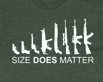 Funny Gun Gift For Men Veteran T Shirt 2nd Ammendment TShirt Gun Lover Shirt Firearms Owner Gun Enthusiast Size Does Matter Tee - SA1639