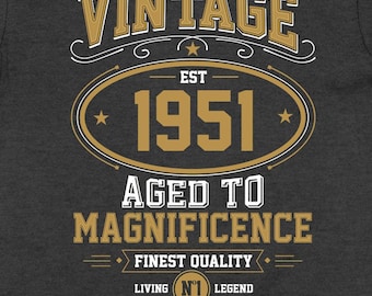 75th Birthday Shirt Bday Present Personalized Gift Ideas Custom Year B Day T Shirt Customized TShirt B-Day Funny Vintage 1951 Birthday Tee