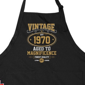 55 Birthday Apron Gift For Men Funny Apron With Pockets Cooking Gift For Chefs Apron Grilling Present For Him Kitchen Outfit Vintage 1970