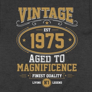 50th Birthday Shirt Custom Year Funny Bday T Shirt Personalized TShirt 50 Years Old Gift B Day Outfit B-Day Vintage 1975 Birthday Tee