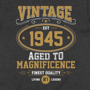 80th Birthday T Shirt Personalized TShirt Custom Year Bday Present 80 Year Old Gift Idea Customized T-Shirt Funny Vintage 1945 Birthday Tee