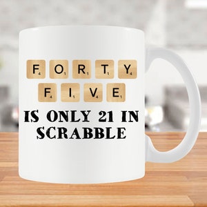 45 Birthday Gift For Mom 45th Birthday Present For Dad Coffee Mug Game Night Gift For 45 Years Old Mens Ladies Bday Large Tea Cup - BG713A