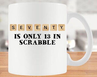 70 Birthday Gift For Grandma 70th Bday Present Funny Birthday Mug For Grandpa Board Game Player Game Night Mug Seventy Birthday Cup - BG718A
