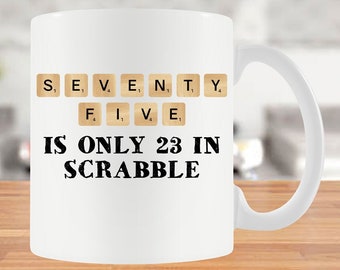 75th Birthday Gift For Grandma Game Night Gift Bday Mug For Grandpa 75 Year Old Present Large Coffee Cup Seventy Five B Day - BG719A