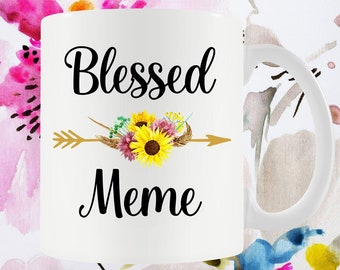 Best Grandma Mug Meme Gift For Grandmothers Coffee Cup Blessed Meme Grateful Gift Grandma Coffee Mug New Grandma Handmade Tea Cup - SA1481