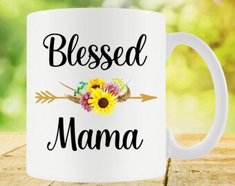 Mama koffiemok nieuwe mama cadeau voor moeder koffiekopje Moederdag heden moeder leven mok moederschap cadeau gezegende mama handgemaakte theekop - SA1482