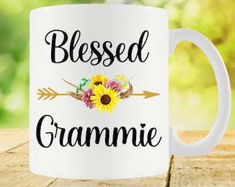 Grandma Coffee Mug Grammie Gift For Grandmother Coffee Cup Mothers Day Present Grammie Present New Grammie Blessed Grammie Tea Cup - SA1484