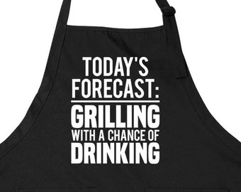 Grill Gifts For Men Apron With Pockets Barbeque Apron For Dad Grilling Apron Fathers Day Present For Him Adjustable Full Apron - SA1500