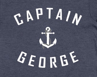 Boating Gift For Captain Shirt Custom Name Fisherman Gift Captain T Shirt Personalized TShirt Boat Captain T-Shirt Yacht Mens Tee - SA367