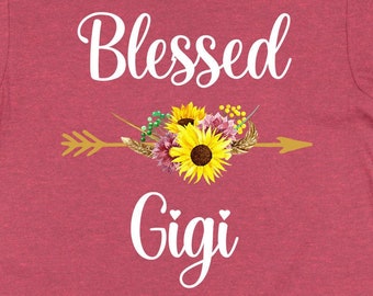 Gigi-skjorta Mormor/farfar-T-shirt Mormor/farmor-T-shirt Gigi-presenter till mors dag-present Solros-T-shirt Ny Gigi Bästa mormor-T-shirt - SA1479
