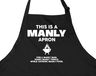 Mans Apron With Pockets Funny Apron For Men BBQ Apron Grilling Gifts For Dad Father's Day Present For Him Chef Barbecue Cooking - SA1523