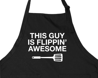 Grilling Gift For Men Apron With Pockets Funny BBQ Apron For Him Fathers Day Grilling Apron For Dad Adult Bib Apron Mens Gift - SA1356
