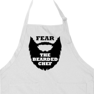 Chef Apron For Men Apron With Pockets Kitchen Apron For Him Cooking Apron For Dad Beard Gifts For Fathers Day Apron Full Adult - SA1395