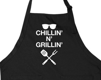 Grill Gifts For Mens Apron With Pockets Grilling Apron BBQ Apron Fathers Day Present Mans Apron For Dad Barbeque Apron Gift For Him - SA1401