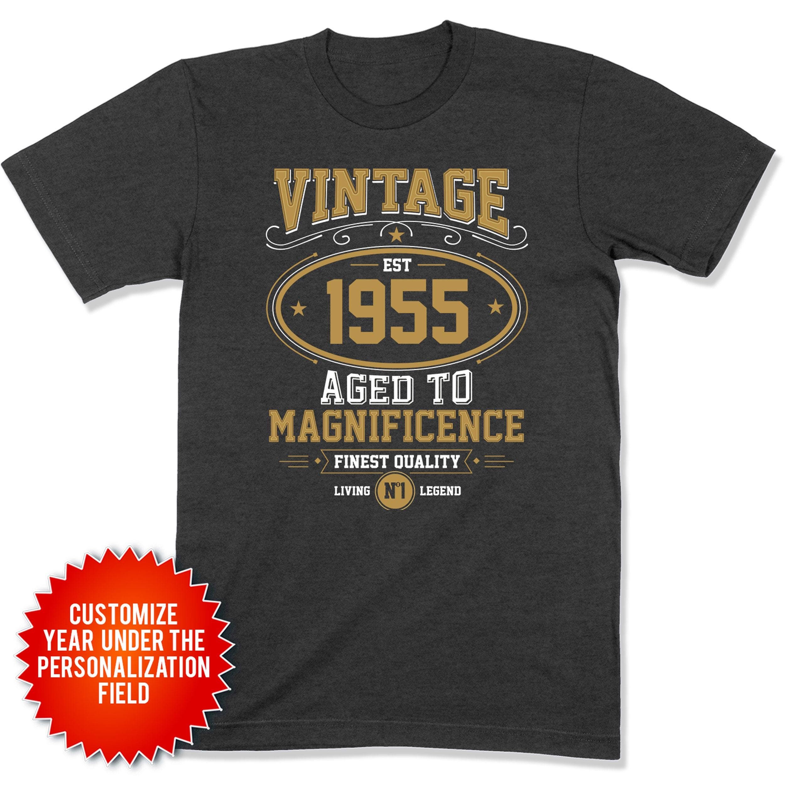 70th Birthday TShirt Funny Bday Gift Customized Year Personalized T Shirt B Day Present For 70 Year Old Outfit Vintage 1955 Birthday Tee