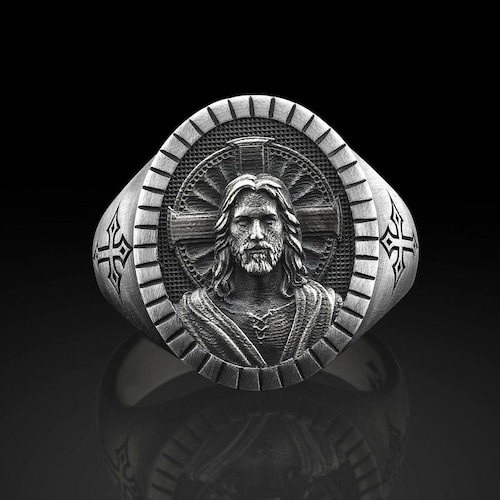 Jesus Mens Ring Silver Savior Jesus Ring Messiah Jesus Ring | Etsy