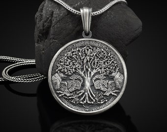 VASSAGO 3D Engraved Vintage Nordic Myth Tree of Life Yggdrasil World Tree Viking Drop Earring for Women Girls VASSAGO 3D Engraved Vintage Nordic Myth Tree of Life Yggdrasil World Tree Viking Drop Earring for Women Girls