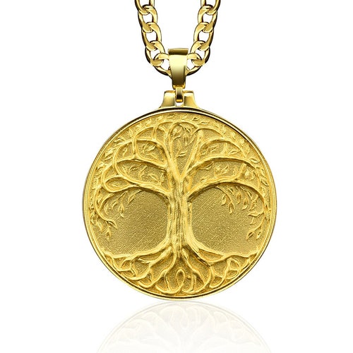 Solid Gold Yggdrasil Necklace 18K Gold 