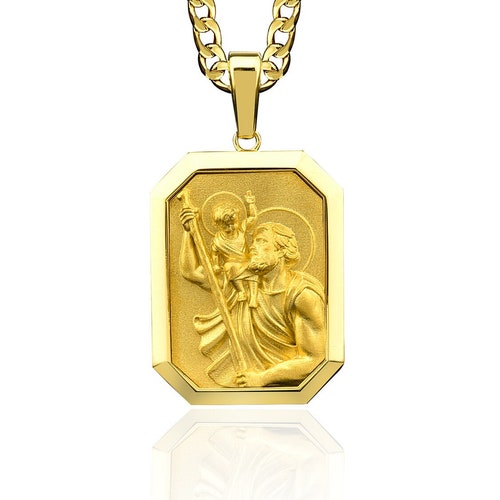 Personalized 14K Gold Saint Christopher 