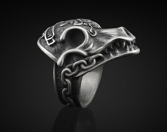 Morior Invictus Handmade Sterling Silver Men Ring, Silver Skull Biker Ring, Morior Invictus Silver Jewelry, Skull Gothic Ring, Ring for Men