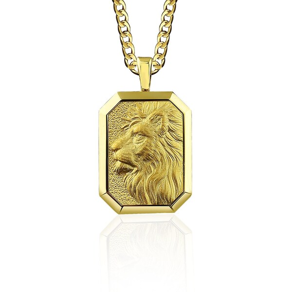 Gold Lion Pendant Etsy