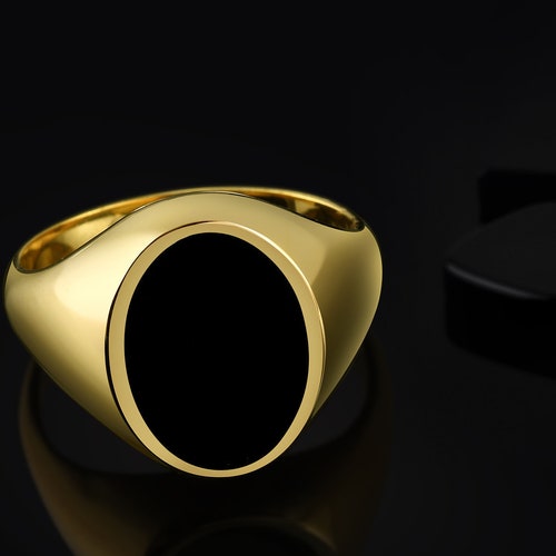 Mens Oval Onyx Ring Black Onyx Ring Men Onyx Wedding Etsy