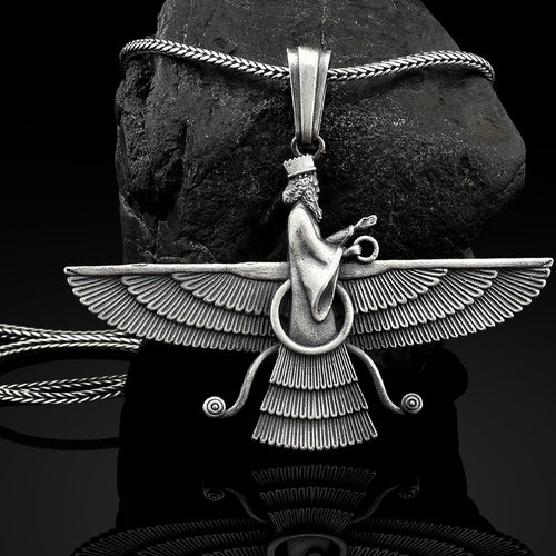 Faravahar Ahura Mazda Handmade Silver Necklace Ancient Persia Etsy