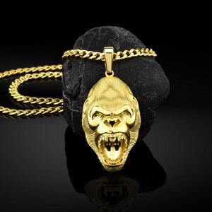 Gold gorilla pendant clearance