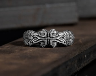 Anillo de plata de tecnología moderna para hombre, anillo de promesa gótica de plata de ley 925, anillos de regalo para hombres motociclistas de boda grabados, anillos de hombre de banda gótica