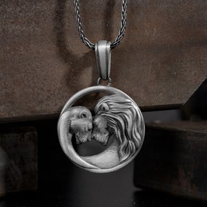 Sterling Silver Leo Zodiac Lion Charm Pendant - Satin Finish Roaring Lion, Animal Kingdom Jewelry Gift