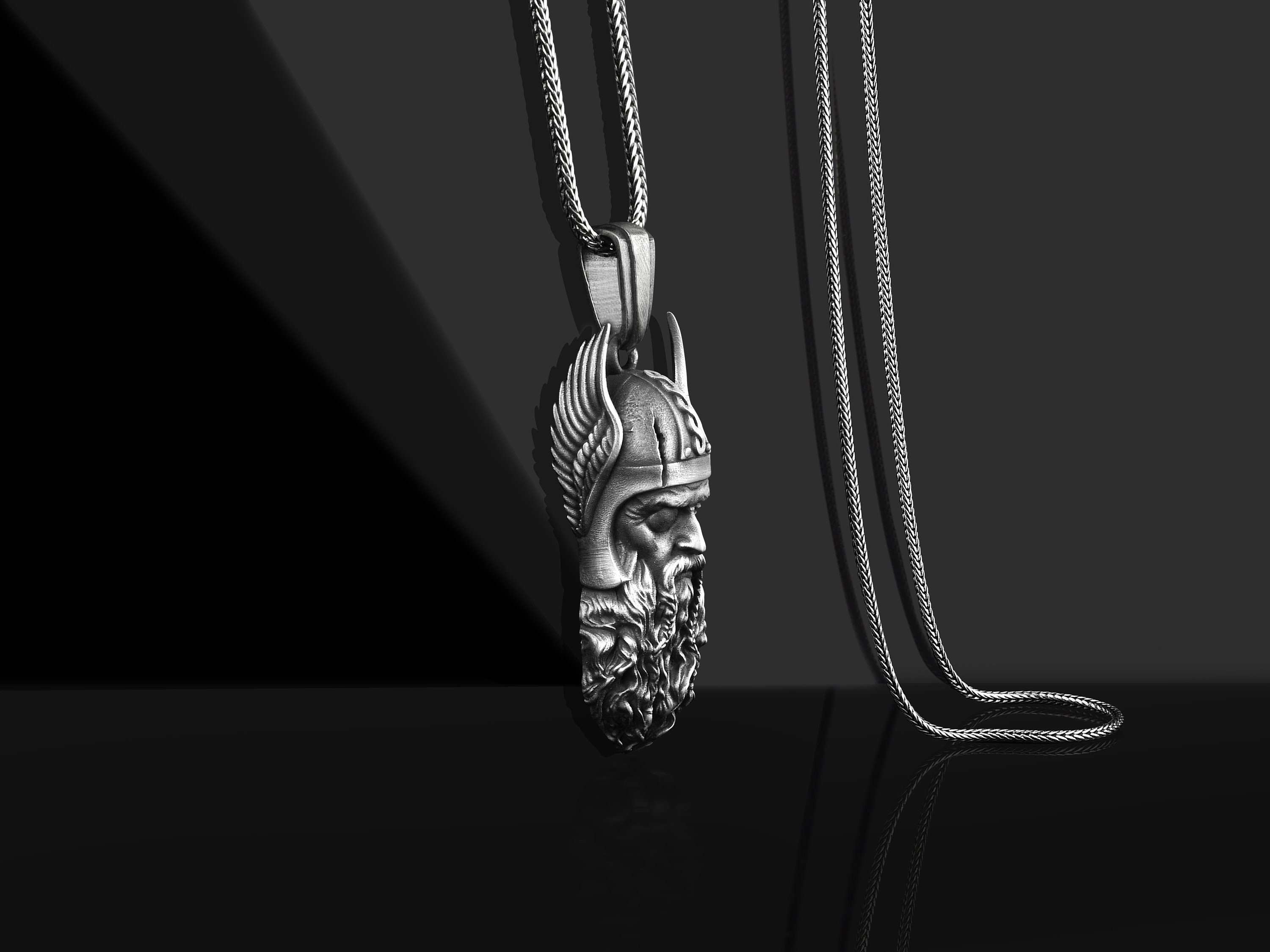 Odin Old God Necklace in Sterling Silver Norse Mythology Etsy