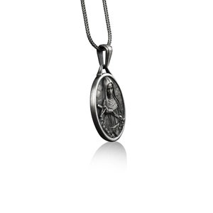 Sterling Silver Handmade Saint Rita Charm Necklace, Saint Rita Medallion Pendant, Religious Personalized Jewelry, Saint Rita Men Pendant image 2