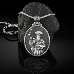 Saint jacob pendant necklace for men in silver, Religious necklace for  catholic, Christian necklace for best friend