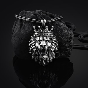Handmade Lion King Necklace For Men in Sterling Sİlver, Leo Zodiac Man Pendant, Jewelry For Men, Necklace For Mens, Personalized Leo Gift