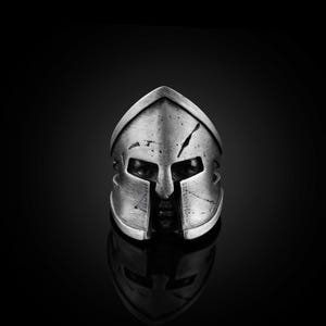 Spartan Broken Helmet Ring, Warrior Helmet Ring, Silver Spartan Ring, 300 Spartan Jewelry, Leonidas Gift Accessory, Spartan Warrior Ring
