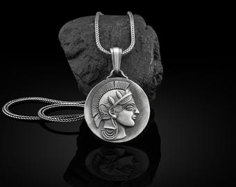 2000年前の銀貨ギリシア王国アテナと金銀ネックレス