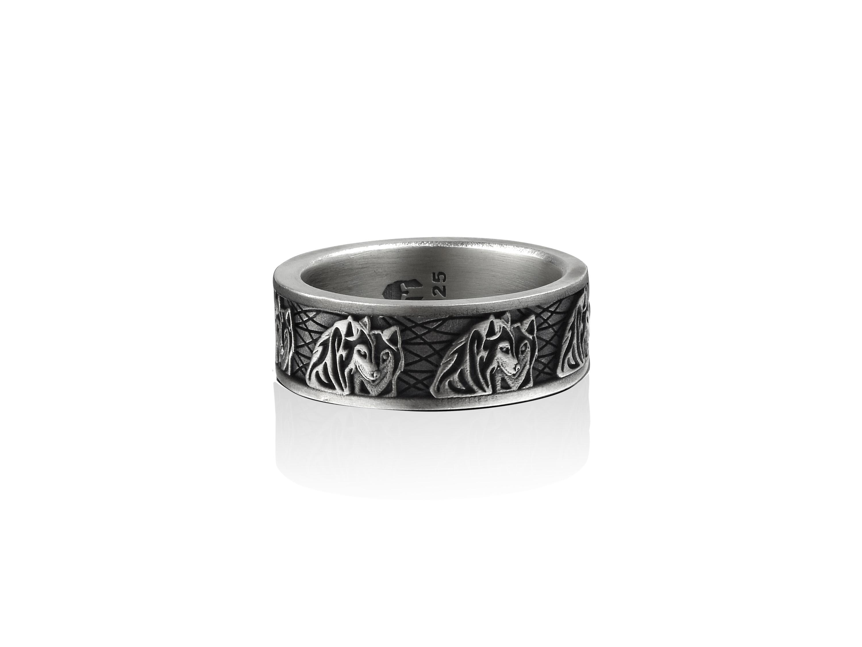 Ancient Egypt 925 Silver Wedding Ring, Sterling Silver