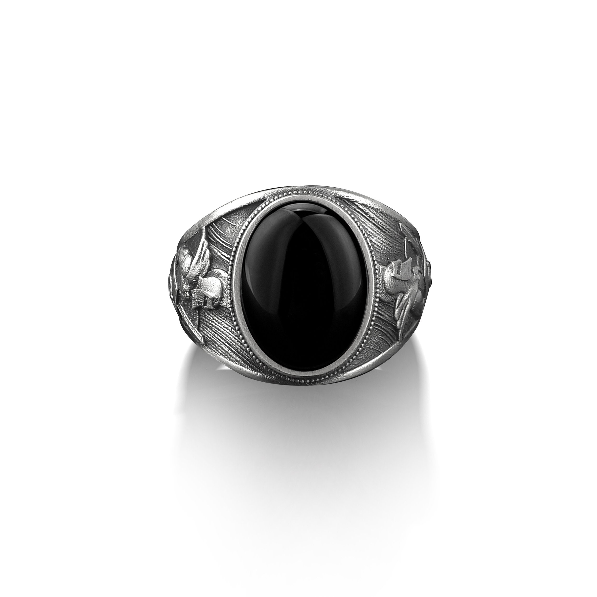 BySilverStone Jewelry スパルタンレオニダス戦士 スクエアシグネット スターリングシルバー メンズ シグネットリング ピンキーリング 古代ギリシャ神話愛好 BySilverStone Jewelry スパルタンレオニダス戦士 スクエアシグネット