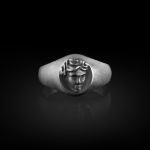 Sterling Silver Hylas Ring for Men, Mythical Hero Ring, Ancient Greek Mythology Jewelry, Mens Signet Ring, Historical Ring, Memorial Gift