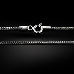 May include: A silver chain necklace with a lobster clasp. The chain is made of a braided design and is marked with "925" for sterling silver.