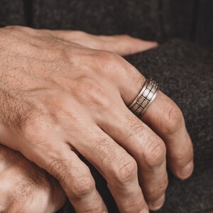 Rectangles 925 Silver Men Wedding Ring, Sterling Silver Men Wedding Jewelry, Engagement Ring, Wedding Band, Promise Ring, Groomsmen Gift