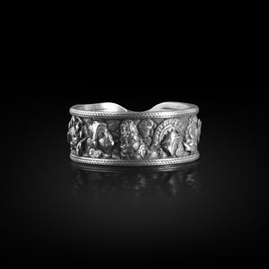 Greek Mythology Band Ring for Men, Antique Greek Olympus Gods Men Ring in Sterling Silver Ring, Ancient Greece Memorial Gift, Greek Jewelry